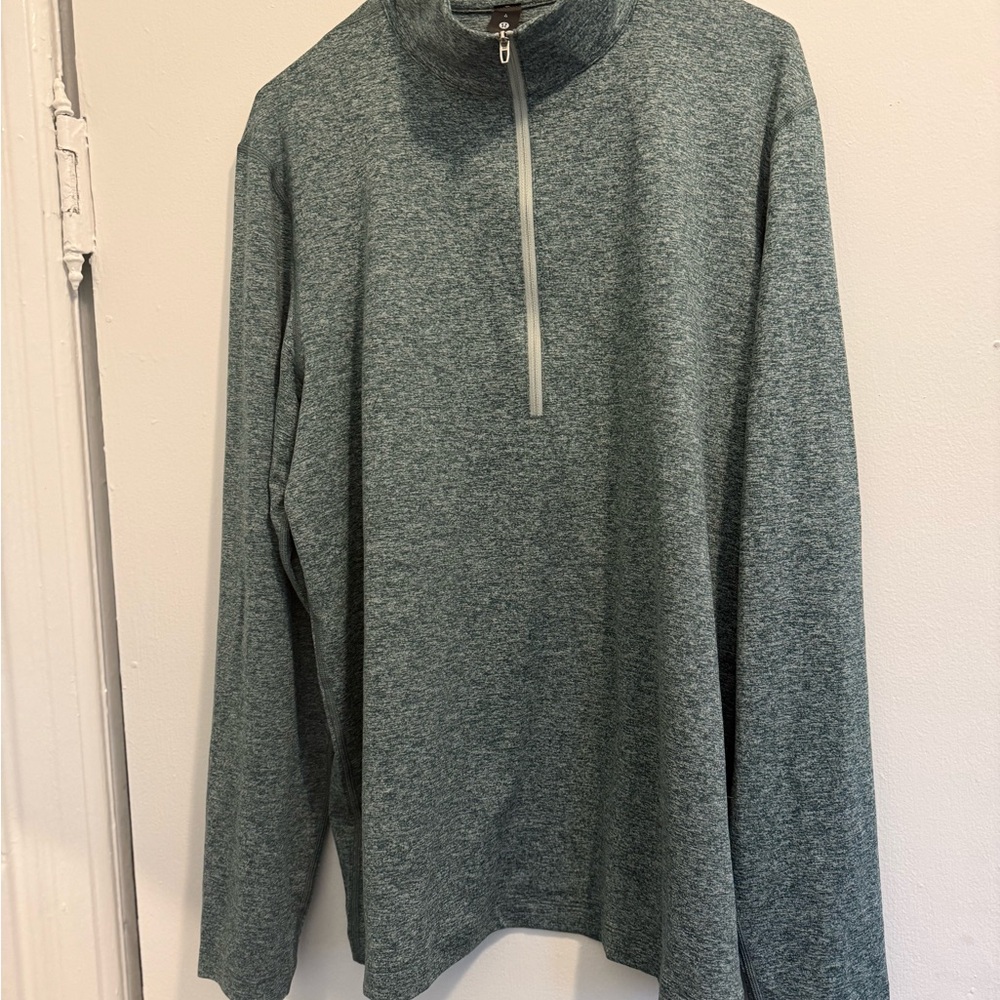 Lululemon Men's Heathered Green Quarter-Zip Sweater Size Large NWT